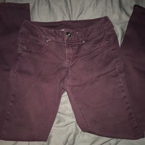 Burgundy jeans